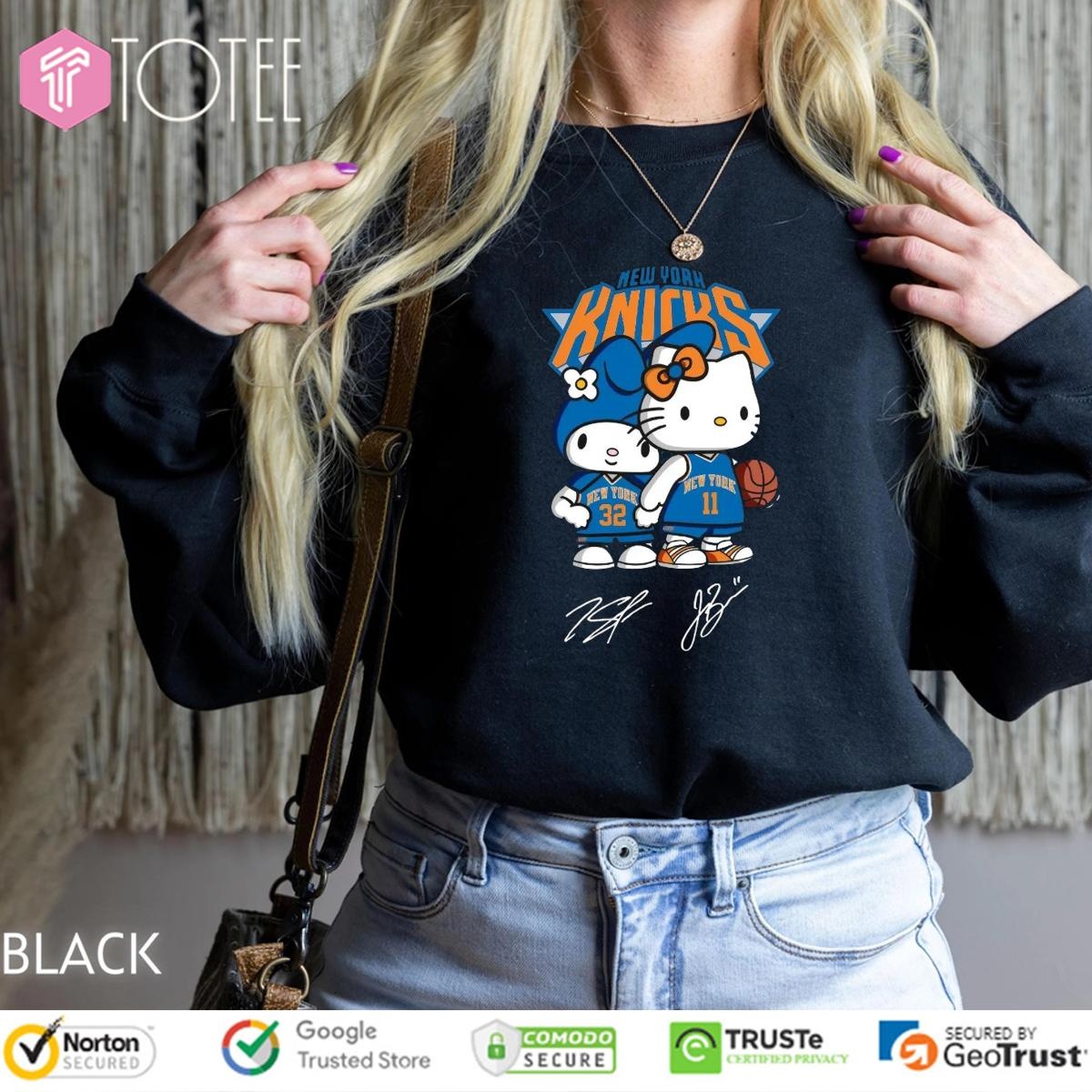 Hello Kitty New York Knicks Karl-Anthony Towns Jalen Brunson Signatures Sweatshirt