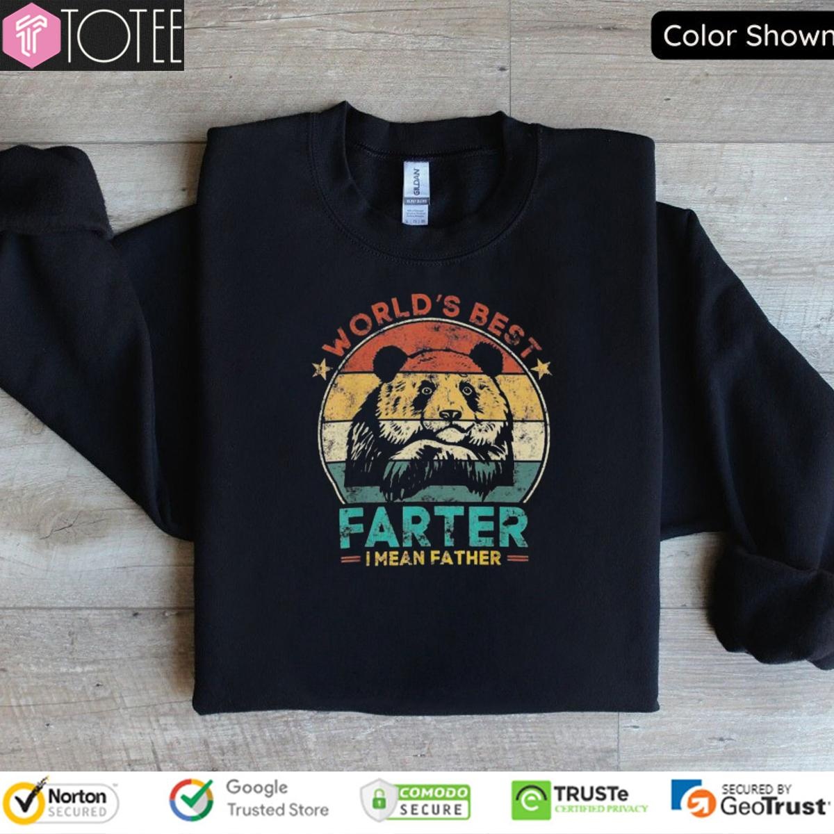 Worlds Best Farter I Mean Father Panda Bear Fathers Day Vintage Sweatshirt