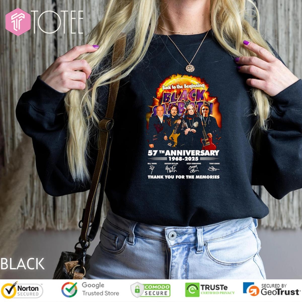 Back To The Beginning Black Sabbath 57Th Anniversary 1968-2025 Signatures Sweatshirt