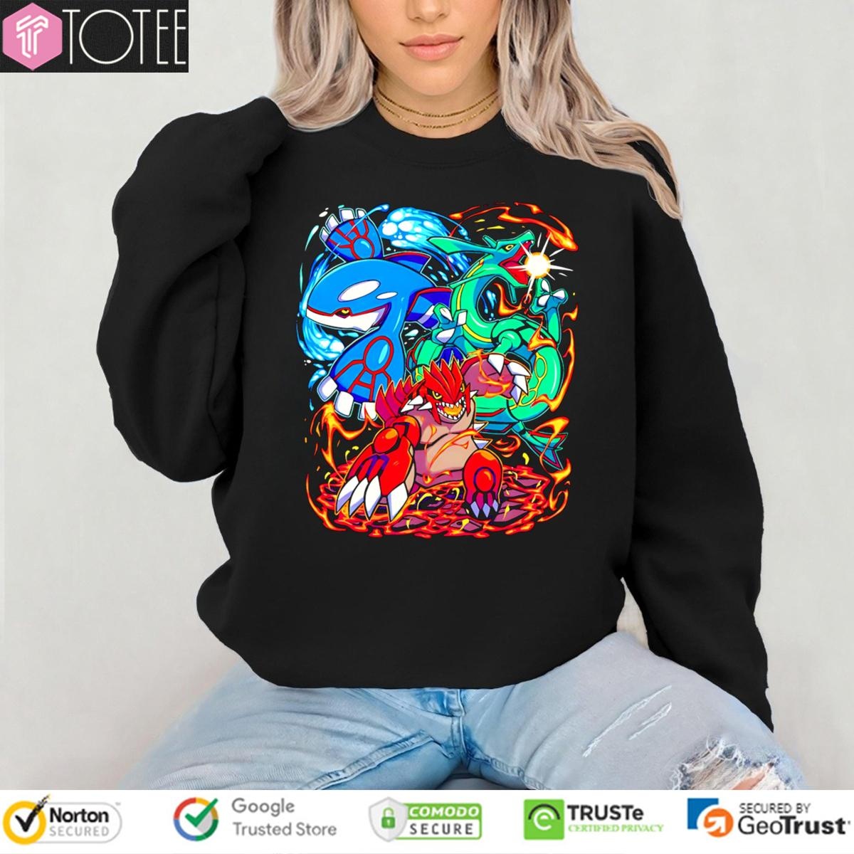 Legendary Pokemon Kyogre Groudon Rayquaza Graphic Sweatshirt