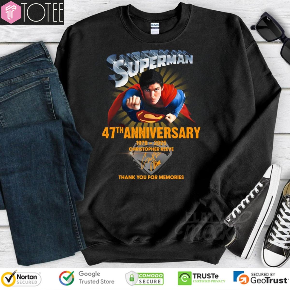47Th Anniversary 1978-2025 Superman Christopher Reeve Signature Sweatshirt