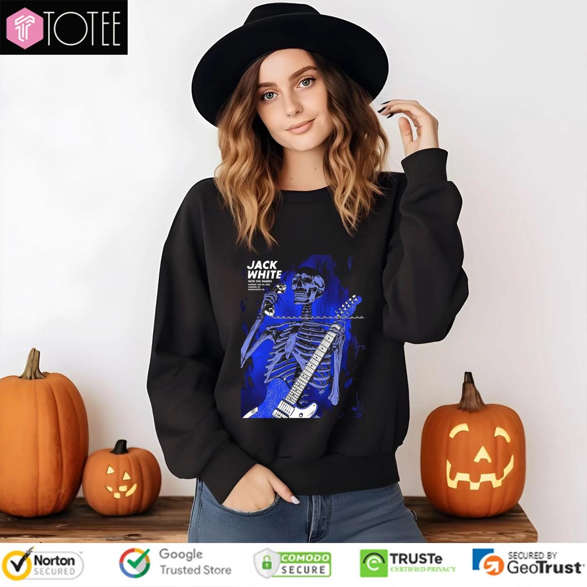 Jack White With The Snares Tour 2025 Sacramento Skeleton Sweatshirt