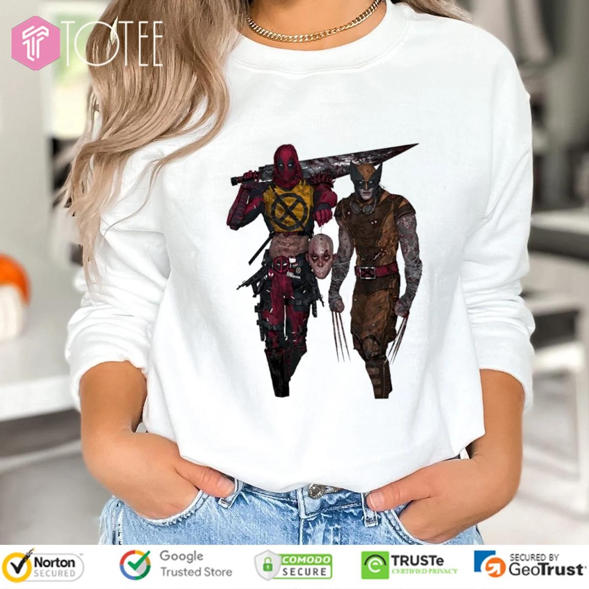 Deadpool And Wolverine Style Horror Scary Bloody Sweatshirt