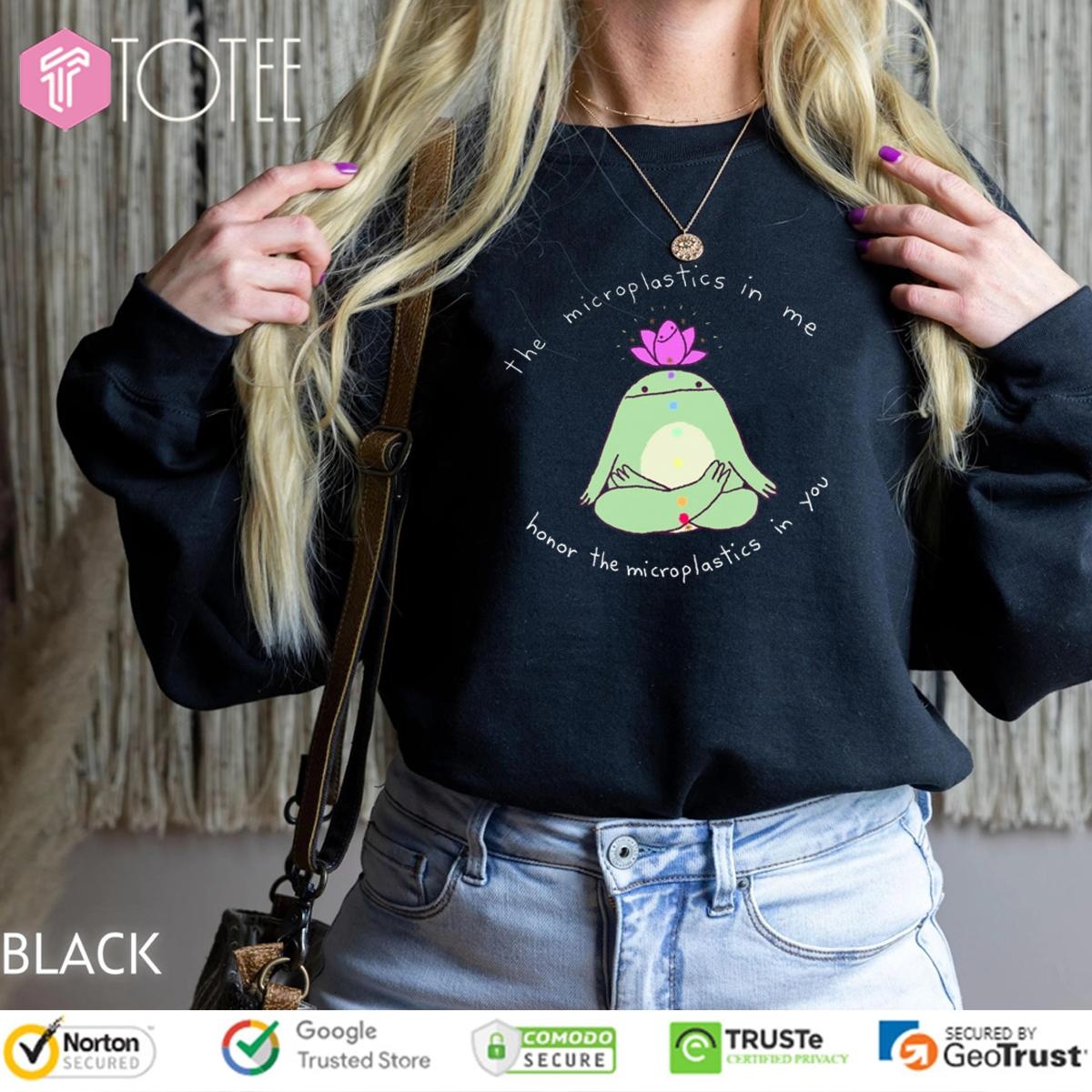 Yoga Frog The Microplastics In Me Horror The Microplastics In You Sweatshirt