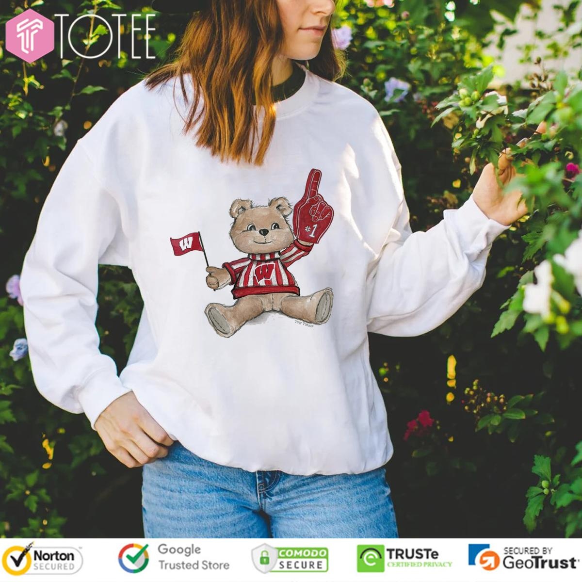 Tiny Turnip Teddy Bear X Wisconsin Badgers Sweatshirt